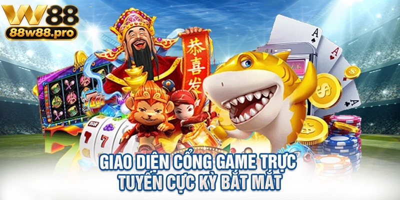 Giao diện cổng game trực tuyến cực kỳ bắt mắt